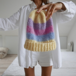 czapka • HAND KNITTED • alpaka,wełna