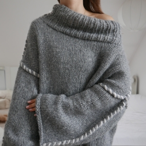  sweter • HAND KNITTED • L/XL • alpaka