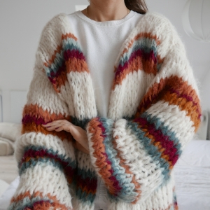  sweter • HAND KNITTED • one size • alpaka/wełna